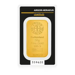 50g Argor-Heraeus Gold Minted Bar