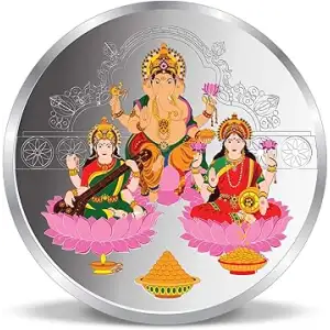 10g Ganesh Lakshmi & Saraswati Silver Color Coin (2)