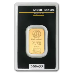 0.5 Ozt Argor-Heraeus  Gold Minted Bar