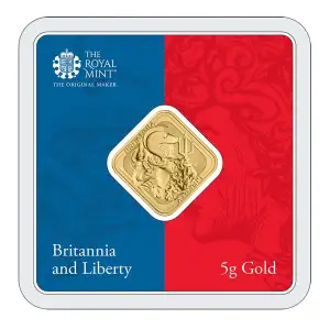 5g  Royal Mint Gold Britannia and Liberty Minted Bar