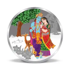 10g Radha Krishna Silver Color Coin