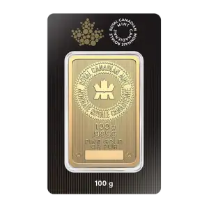 100g Royal Canadian Mint Gold Bar (2)